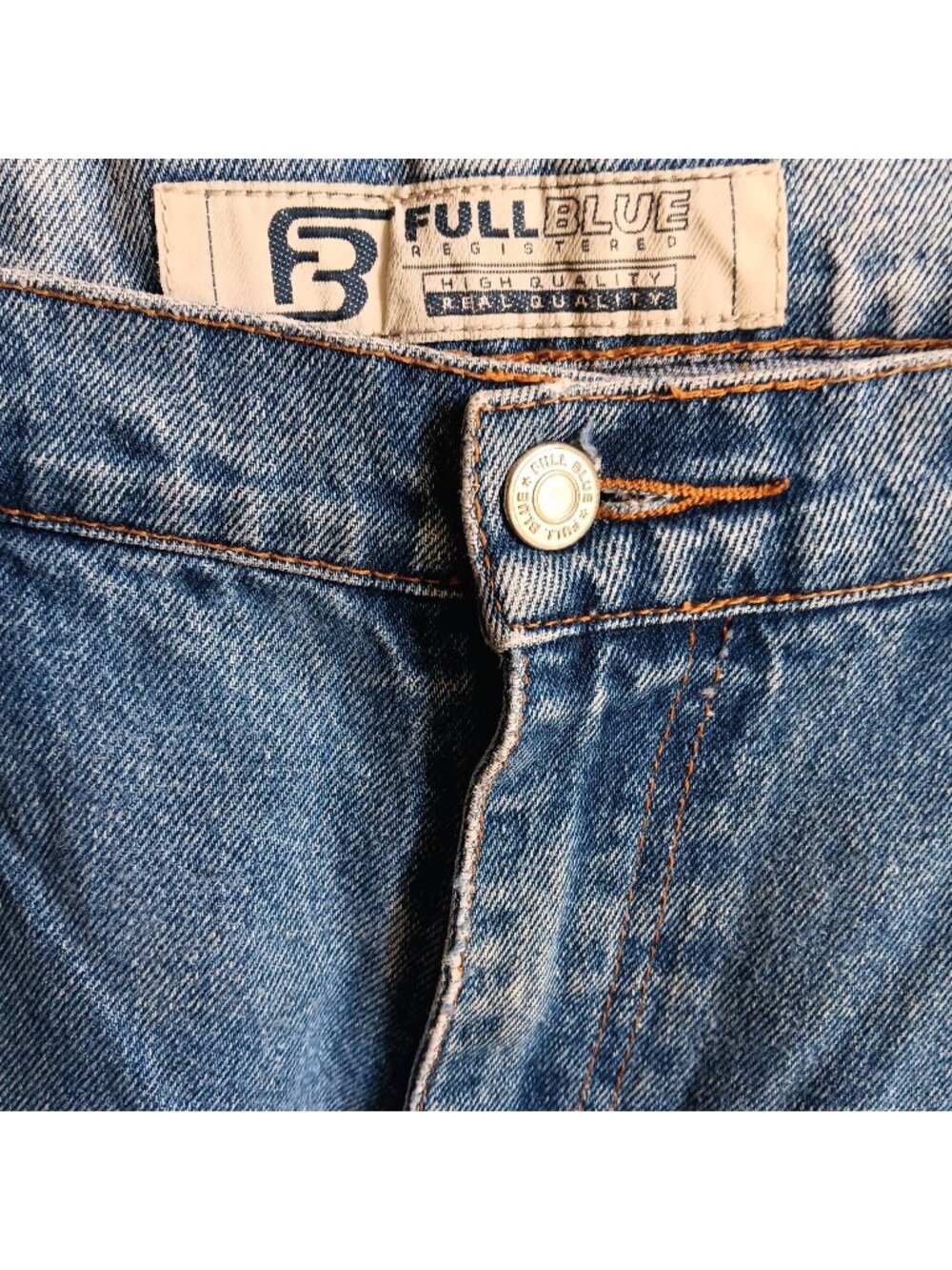 Full Blue 36x30 Vtg Y2K Mens Distressed Repaired Vtg Blue Jeans Relaxed Trash